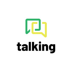 Modern Chat Talk Logo Design Vector Template