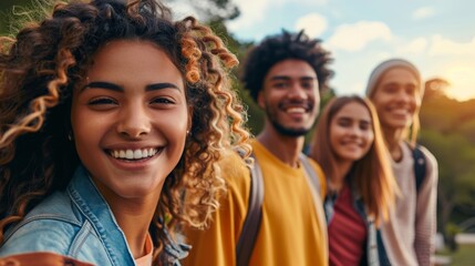 Fototapeta premium diverse groups of people in natural settings 