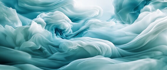 Obraz premium There is space for text or an image on this light blue watercolor background