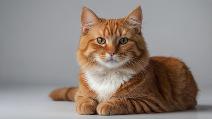 Adorable Orange Cat with Cute Expression, Ginger Kitten Close-up