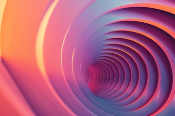 Obraz premium A mesmerizing abstract tunnel illustration with vibrant colors, creating a sense of depth and movement.