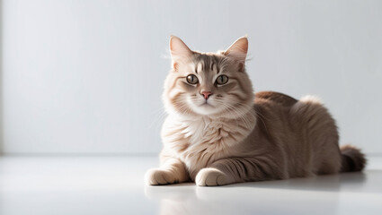 Adorable Orange Cat with Cute Expression, Cream Tabby Cat with Gentle Expression