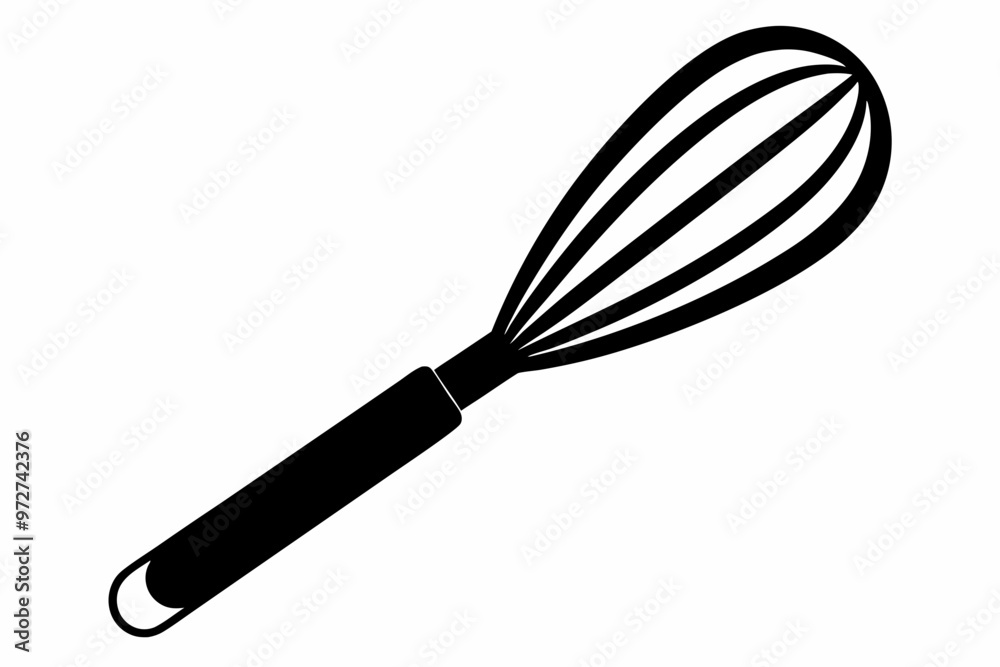 Poster whisk silhouette vector on white background