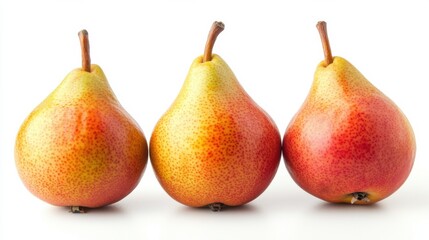 Pear isolated. Green pear on white background.. Set of pears.