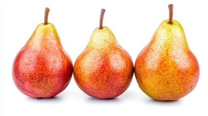 Pear isolated. Green pear on white background.. Set of pears.