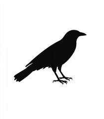 Obraz premium This is an illustration of a black raven illustrated in ink on a white background. Vector. Occultism, mysticism, shamanism, symbol, magic. Chinese style, oriental style.