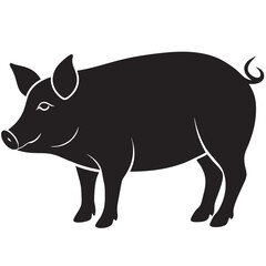 pig silhouette vector illustration