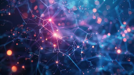 A vibrant abstract representation of neural connections with colorful lights, perfect for technology and science themes.