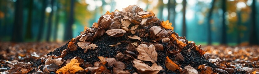 Autumn Leaves Composting A Natural Way to Enrich Your Garden Soil Transforming fallen leaves into nutrient-rich compost for your plants, promoting sustainable gardening practices Leaf decomposition