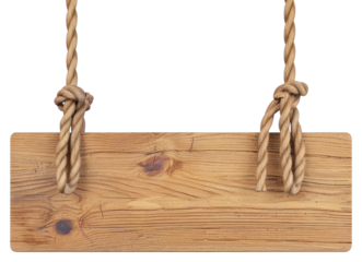 PNG Wooden Sign 1 Line Title Banner Plain wood swing toy.