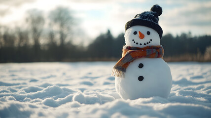 Fototapeta premium snowman on the snow