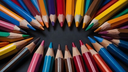 Fototapeta premium Colored pencils background