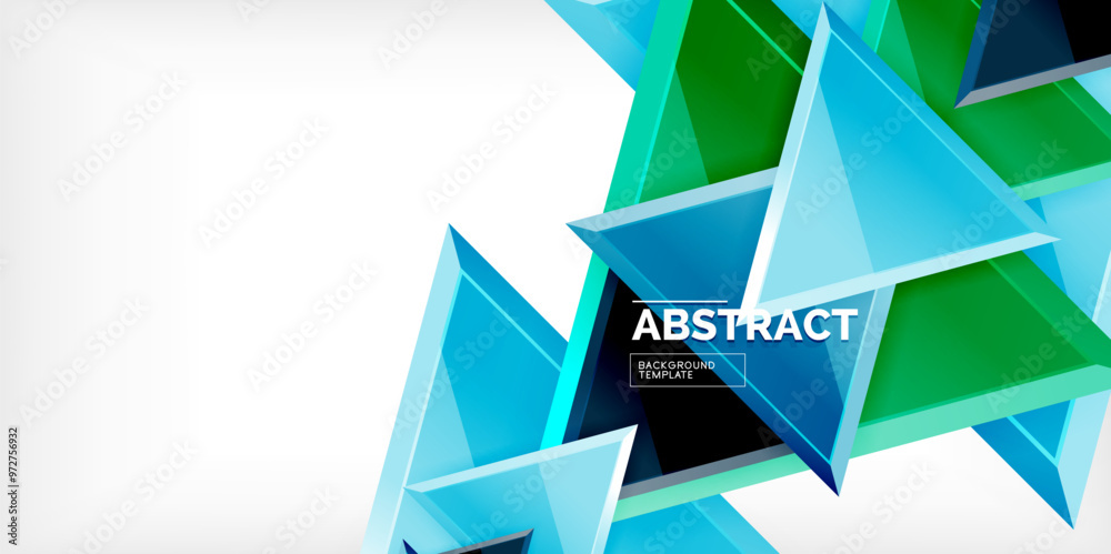 Wall mural abstract background - colorful triangles with 3d effect. vector illustration for wallpaper, banner, 