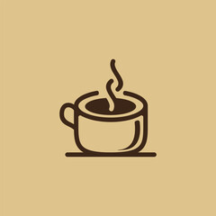 Hot Coffee cup icon logo design
