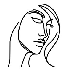 Abstract Continuous Line Face