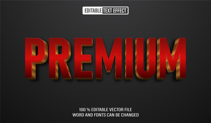 Editable 3d text style effect - Golden Red Premium text effect Template