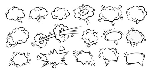 Comic speech bubble sound effect template on white background. Retro vector illustration design in pop art style for comics book, social media, poster