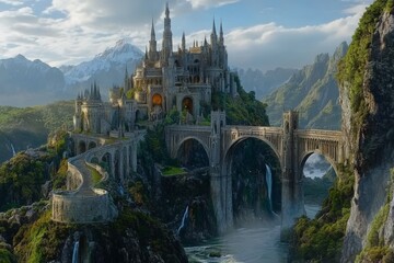 Fototapeta premium The kingdom is filled with castles, knights, dragons, and dragons. Stock photos available.