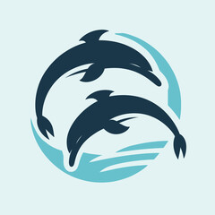 Fototapeta premium minimalistic design of two stylized birds and animals