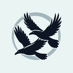 Obraz premium minimalistic design of two stylized birds and animals