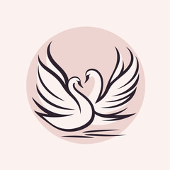 Fototapeta premium minimalistic design of two stylized birds and animals