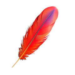 red feather on Isolated transparent background png. generated with AI