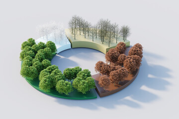 Pie chart for ecological, sustainable, eco-friendly business concept. Financial figures, ecology,...
