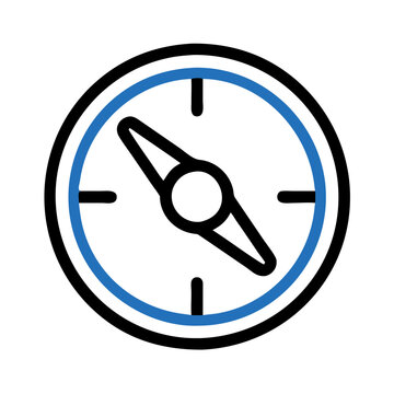 recommend clip art: Compass illustration with blue outline and minimalist design for navigation concepts