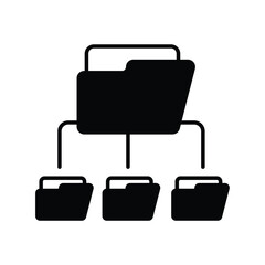 subfolder glyph icon with white background vector stock illustration