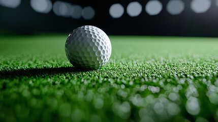 close-up of a golf ball resting on the green, just before being putted