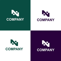 Modern abstract letter N logo design. Minimal N initial based icons. Initial N vector
