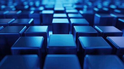 Abstract background with blue shiny cubes.