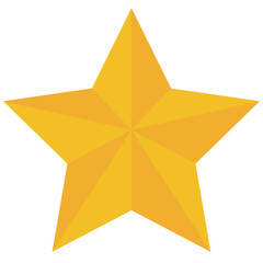 Golden five-pointed star on white background. Perfect for awards, ratings, or celebratory designs.