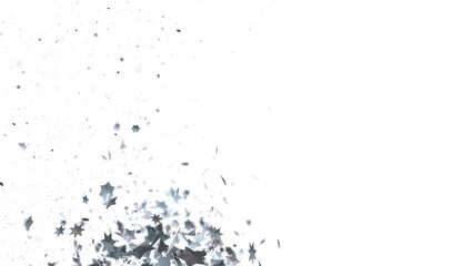 Twinkling Christmas Descent: Striking 3D Illustration Showcasing Falling Festive Twinkling Stars