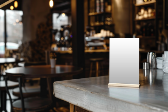 PNG cafe counter menu mockup, transparent design