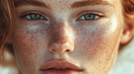 Fototapeta premium A healthy skin-focused image, with close-up shots of glowing, smooth skin, emphasizing hydration and natural radiance