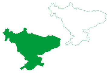 Fototapeta premium Santa Luzia municipality (Bahia state, Municipalities of Brazil, Federative Republic of Brazil) map vector illustration, scribble sketch Santa Luzia map