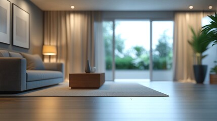 Abstract blur living room area interior for background