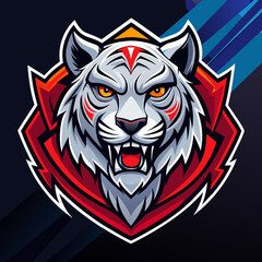 Fototapeta premium White tiger mascot for sports and esports vector logo