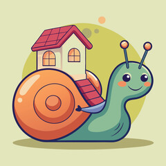 A quirky, animated sticker of a cute snail 