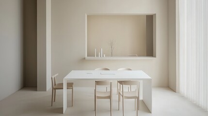 Minimalist Interior Design with a Table and Chairs