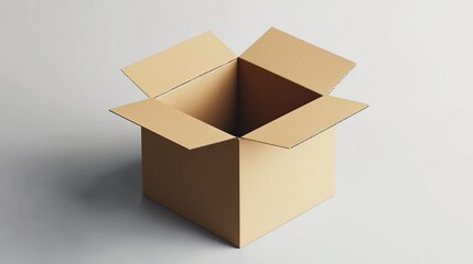 Perspective Cardboard Box Mockup