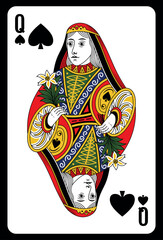 Fototapeta premium Queen of Spades playing card - Classic design
