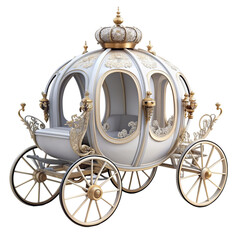 Tale fairy carriage cinderella classic coach cut Isolated on transparent background.