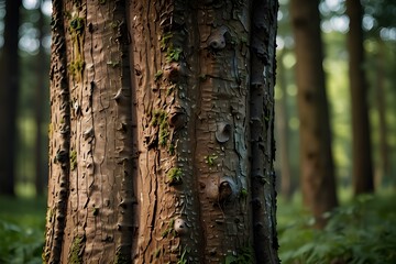 Obraz premium close up of trunk of tree in forest