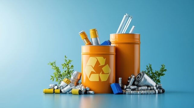 Household hazardous waste, paint cans and batteries