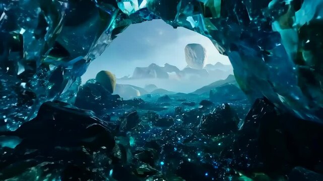 Alien Planet Crystal Cave