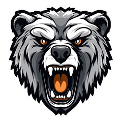 Collection of Angry Roaring Bear Head Logo Designs Isolated