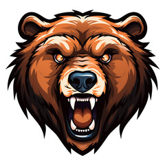 Collection of Angry Roaring Bear Head Logo Designs Isolated