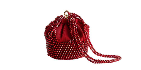 Elegant Red Beaded Evening Purse